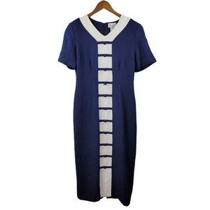 Vintage Maid Housekeeper Uniform Dress Size 8/19 White Costume cosplay Navy